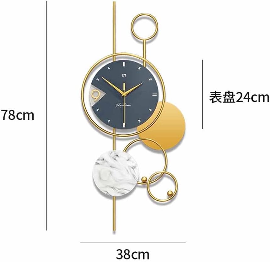 Golden Wall Clock Electronic Quartz Metal Wall Clock Aesthetic Room