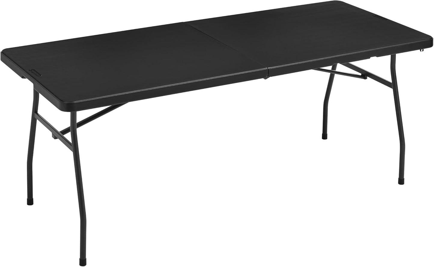 Amazon Basics Heavy Duty Portable Folding Table 6 ft with Carrying Handle, Indoor & Outdoor, White
