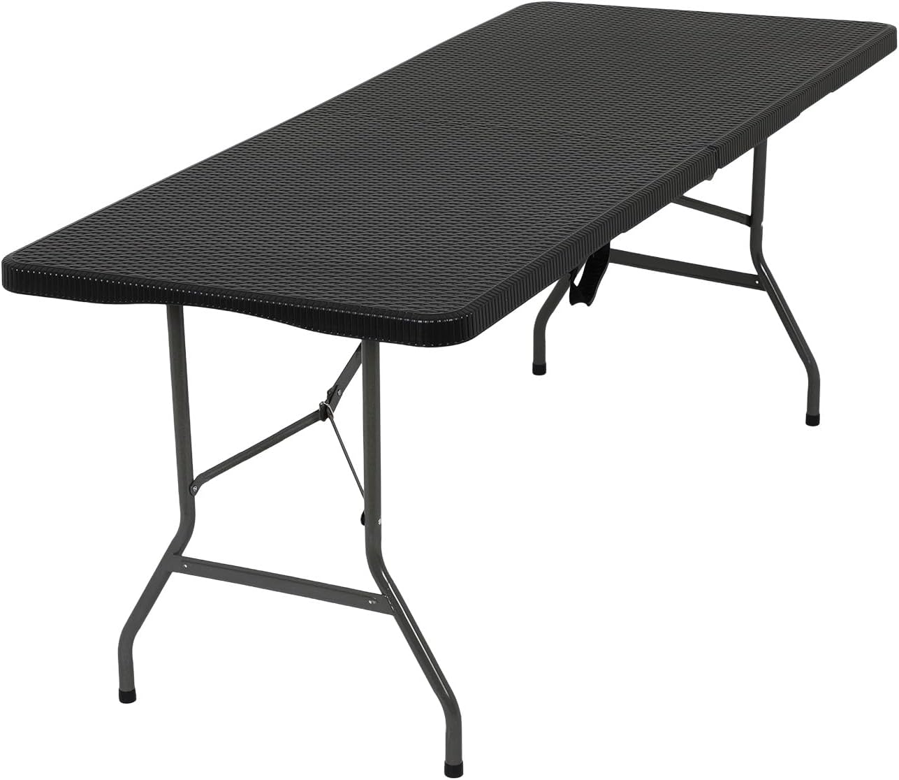 FDW Folding Half Portable Foldable Table for Parties Backyard Events (White, 6 FT 70 * 29) (Black, 6 FT)