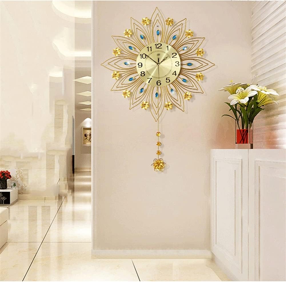 Rural Style Mute Metal Wall Clock, Living Room Fashion European Home Decoration Iron Quartz Clock