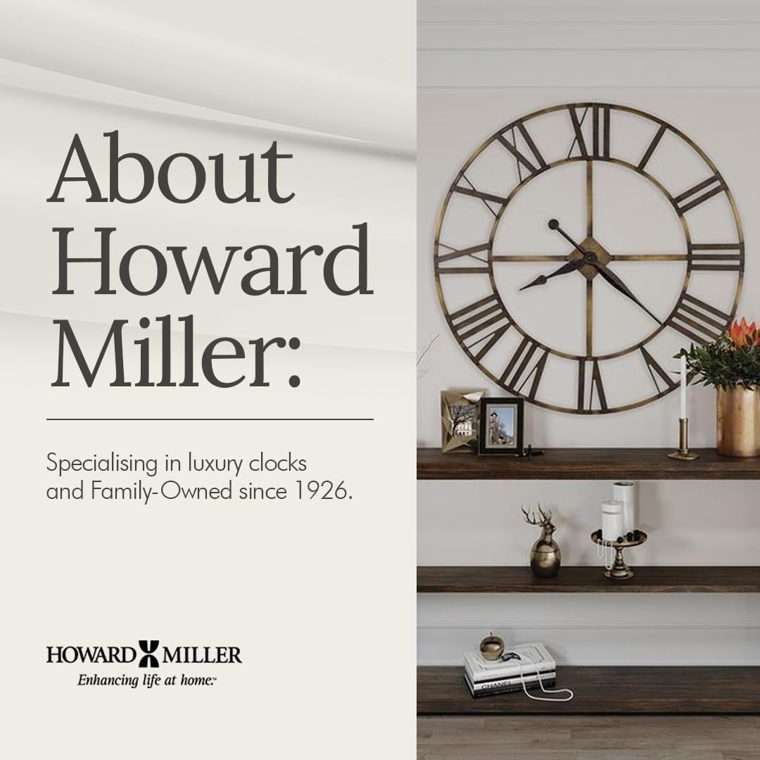Howard Miller Thomas Tompion Mantel Clock – Classic Key Wound Mantel Clock with Triple Chime, Wooden Finish, Brass Dial, English Inspired Design & Dual Ratchet Winding Arbor Quality Home Decor
