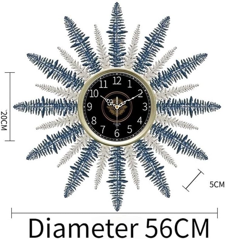 European Style Metal Wall Clock, 56cm Silent Non-Ticking Decorative Clock for Living Room & Bedroom Wall Art