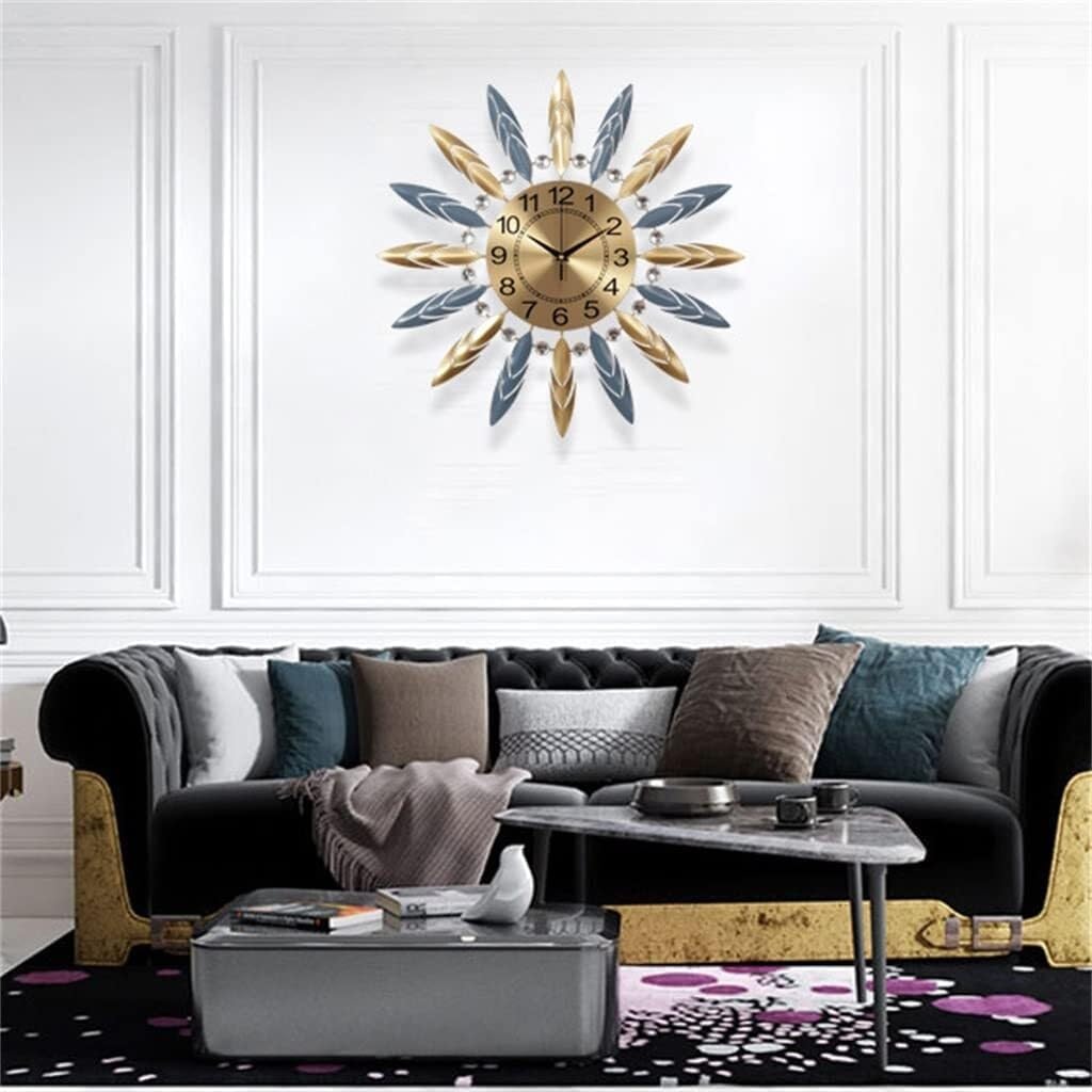 Metal Modern Design Creative Office Wall Clock, Gold Wall Decoration, Stylish, Unique Art Piece for Home or Office
