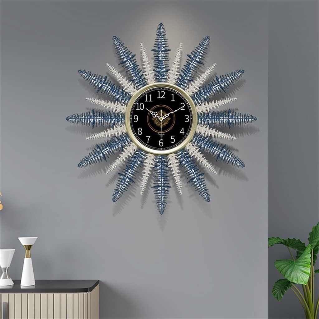European Style Metal Wall Clock, 56cm Silent Non-Ticking Decorative Clock for Living Room & Bedroom Wall Art