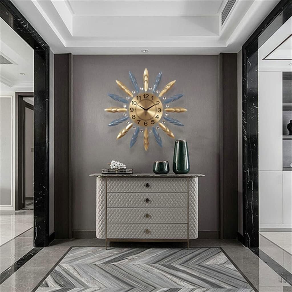 Metal Modern Design Creative Office Wall Clock, Gold Wall Decoration, Stylish, Unique Art Piece for Home or Office