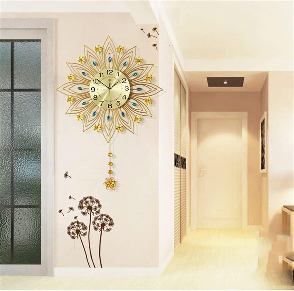 Rural Style Mute Metal Wall Clock, Living Room Fashion European Home Decoration Iron Quartz Clock