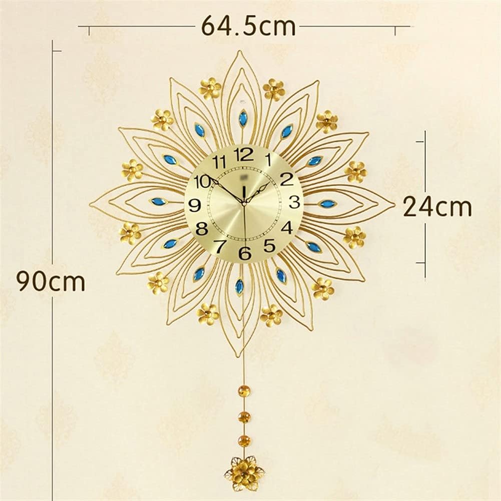 Rural Style Mute Metal Wall Clock, Living Room Fashion European Home Decoration Iron Quartz Clock