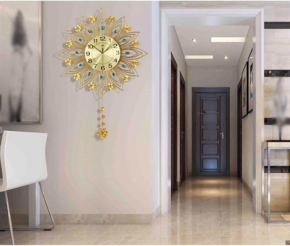 Rural Style Mute Metal Wall Clock, Living Room Fashion European Home Decoration Iron Quartz Clock