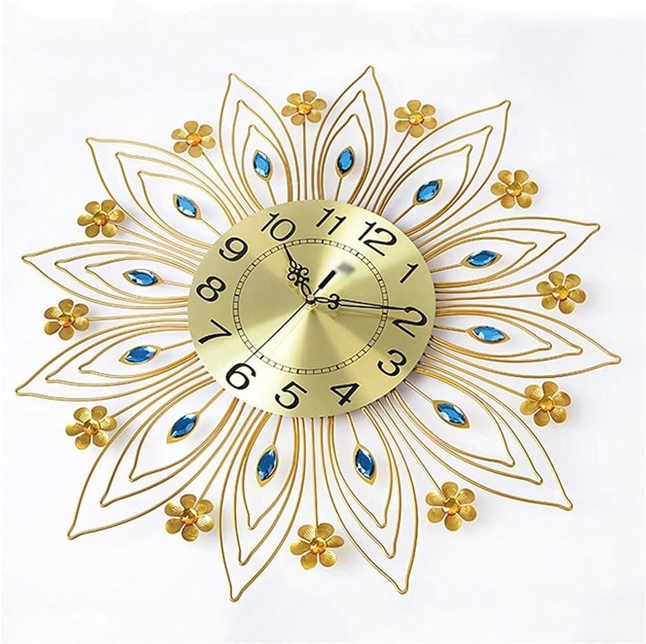 Rural Style Mute Metal Wall Clock, Living Room Fashion European Home Decoration Iron Quartz Clock