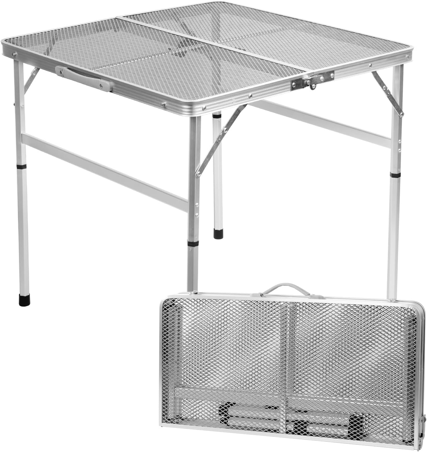 Small Folding Table, Easy for Storage, Compact and Portable Picnic Table for Grill, Outdoor Camping, Garden, Patio, Dining, BBQ, Party, Market, 2Ft (Small, Black), 23.6" L x 15.8" W