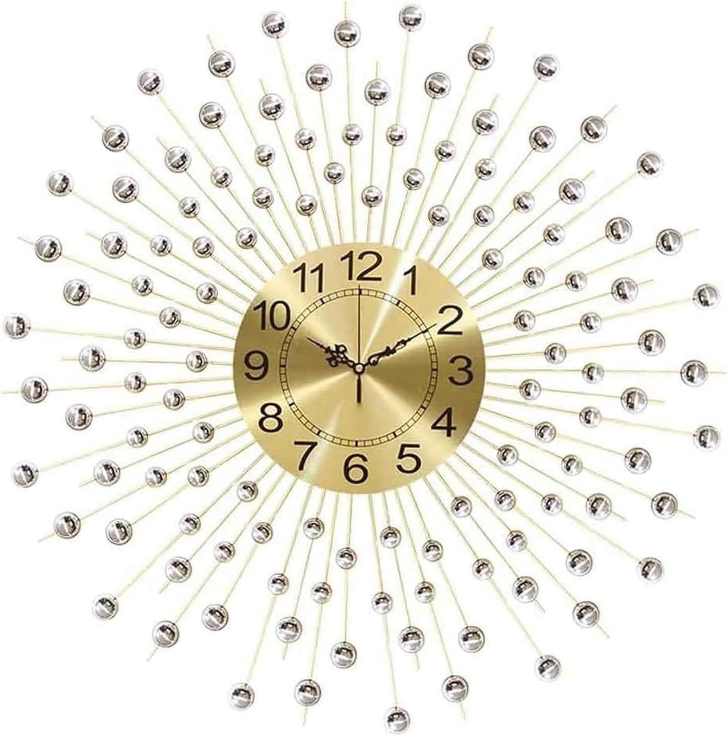 Wall Clock Silent Wall Clock, Round Wall Clock, Silver Silent Wall Clock, Large Modern Minimalist Clock for Home, Bedroom Wall Decor, Horlog