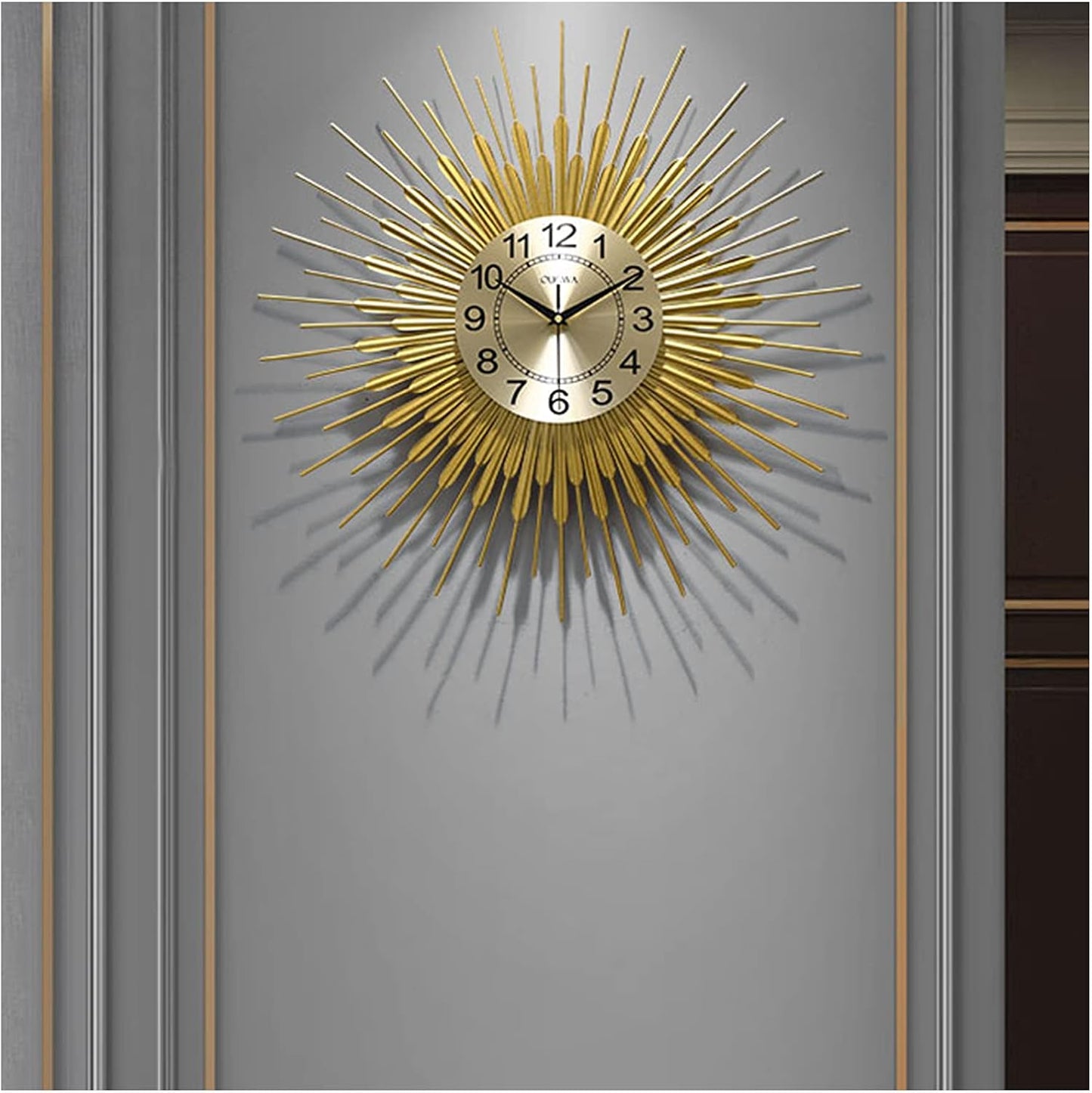 Wall Clock Wall Clocks for Living Room Decoration Large Metal 3D Wall Clock, Silent Non-Ticking Clock, Battery Operated for Bedroom Kitchen Decor (10