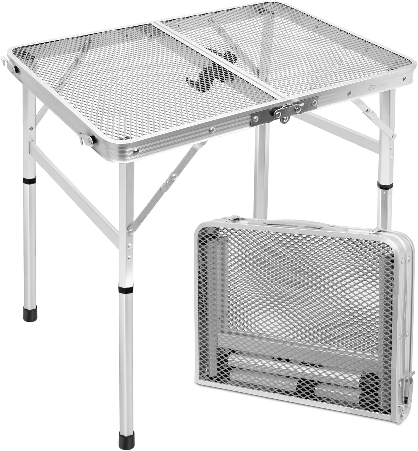 Small Folding Table, Easy for Storage, Compact and Portable Picnic Table for Grill, Outdoor Camping, Garden, Patio, Dining, BBQ, Party, Market, 2Ft (Small, Black), 23.6" L x 15.8" W