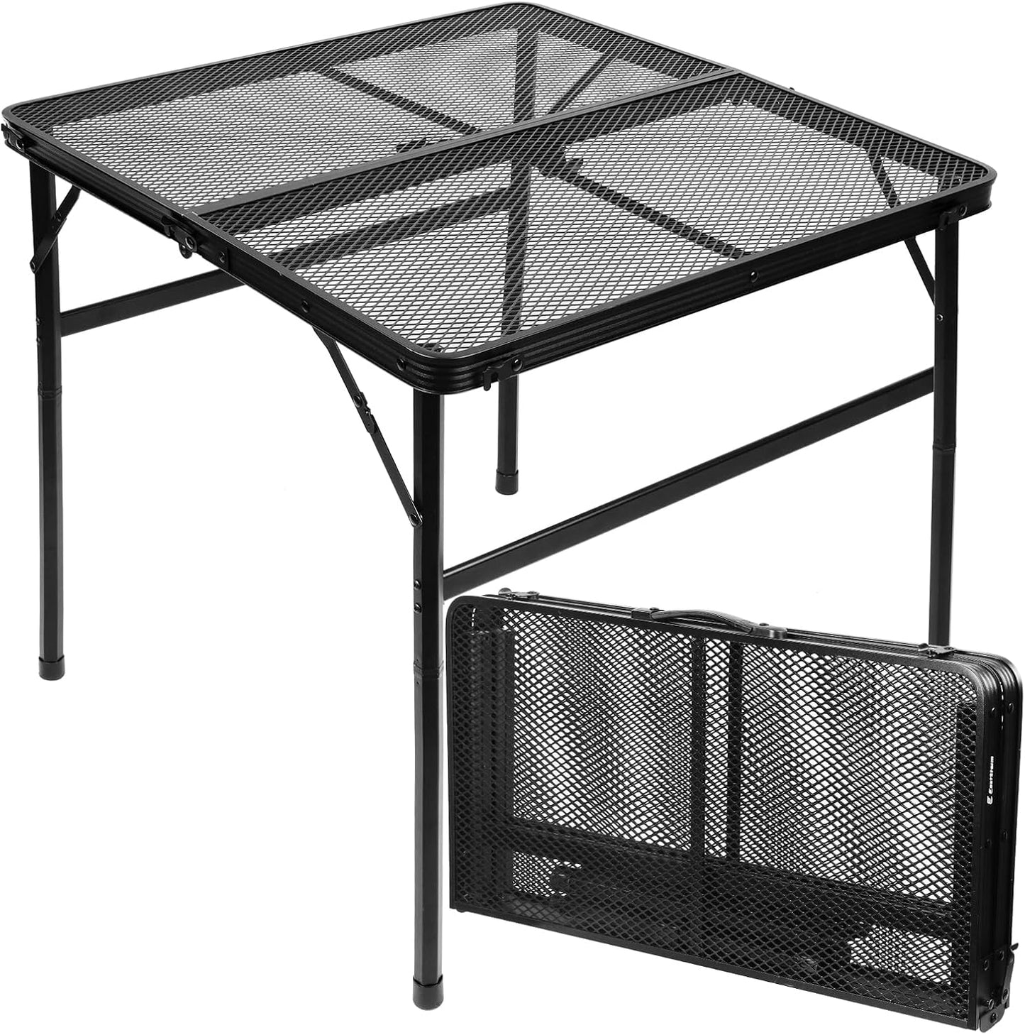 Small Folding Table, Easy for Storage, Compact and Portable Picnic Table for Grill, Outdoor Camping, Garden, Patio, Dining, BBQ, Party, Market, 2Ft (Small, Black), 23.6" L x 15.8" W