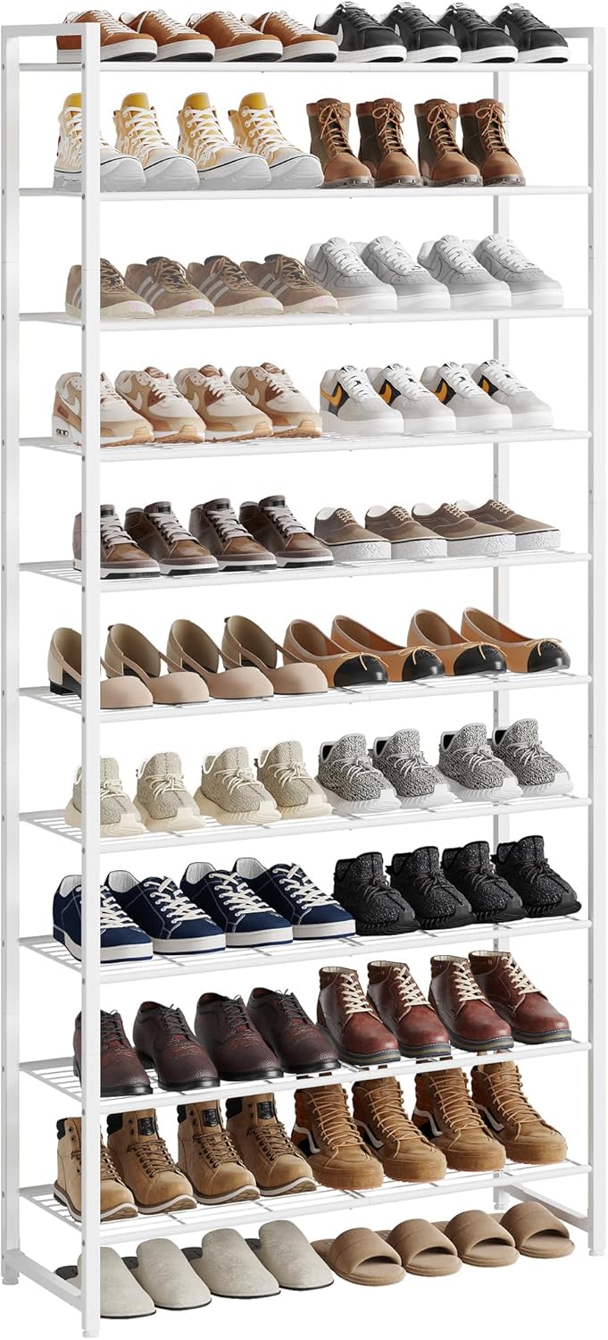 Shoe Rack, Metal Shoe Organizer, 8 Tier Garage Shoe Rack Max Holds 40 Pairs,Shoe Storage shelf for Closet,Entryway, Black