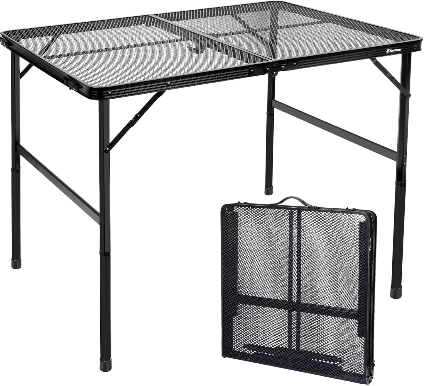 Small Folding Table, Easy for Storage, Compact and Portable Picnic Table for Grill, Outdoor Camping, Garden, Patio, Dining, BBQ, Party, Market, 2Ft (Small, Black), 23.6" L x 15.8" W