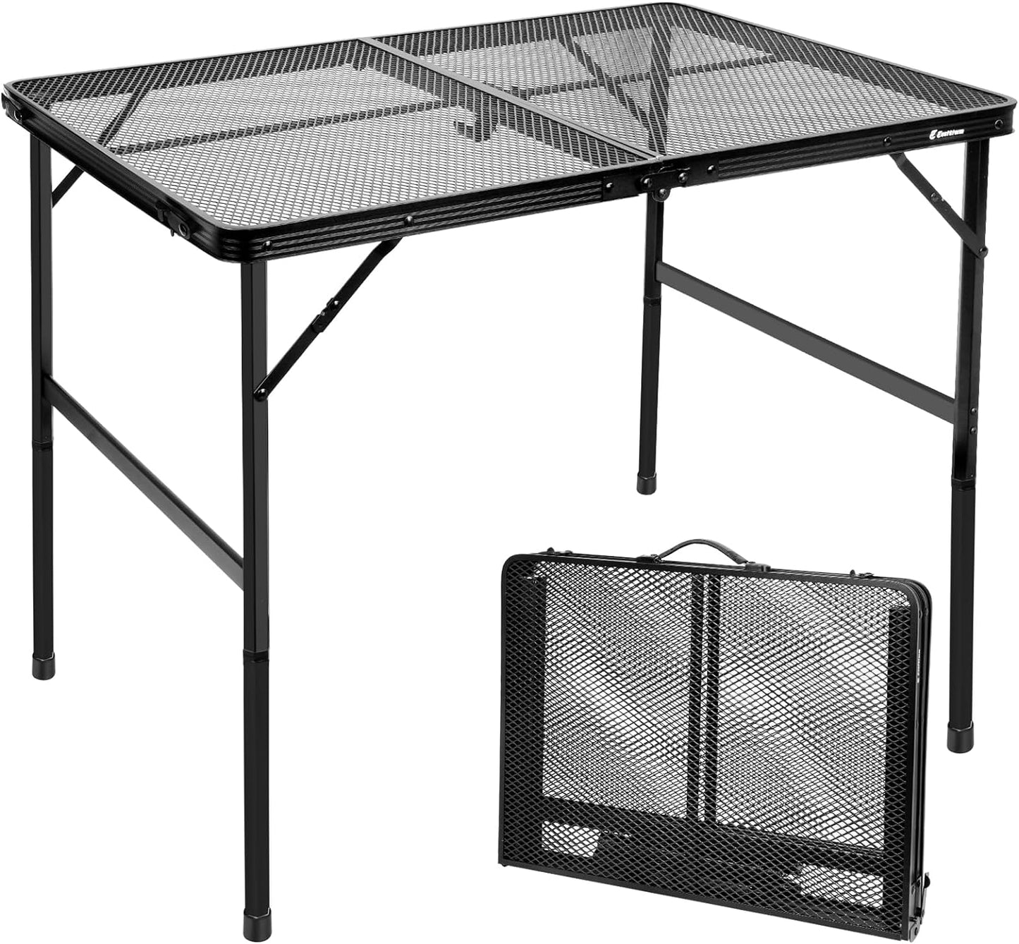 Small Folding Table, Easy for Storage, Compact and Portable Picnic Table for Grill, Outdoor Camping, Garden, Patio, Dining, BBQ, Party, Market, 2Ft (Small, Black), 23.6" L x 15.8" W