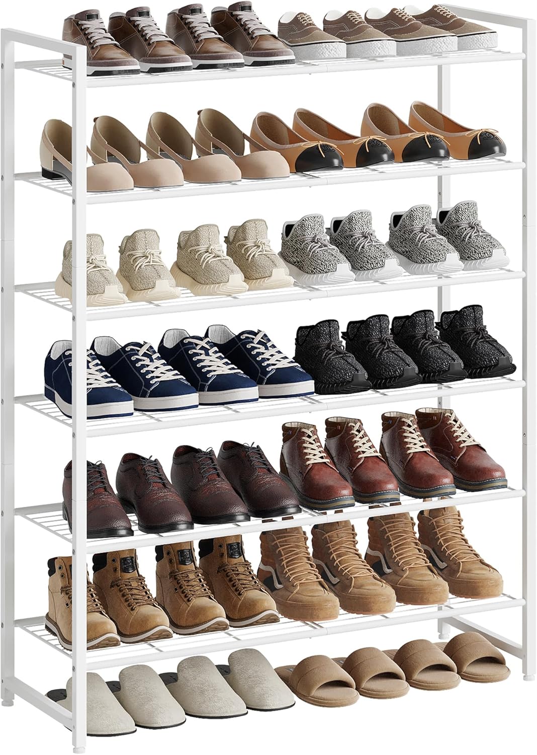 Shoe Rack, Metal Shoe Organizer, 8 Tier Garage Shoe Rack Max Holds 40 Pairs,Shoe Storage shelf for Closet,Entryway, Black
