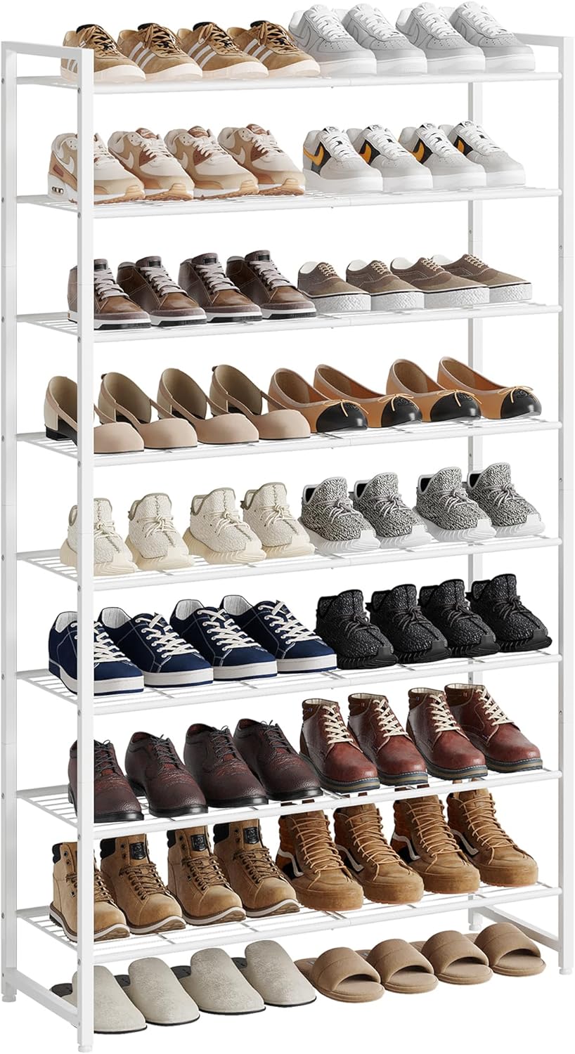 Shoe Rack, Metal Shoe Organizer, 8 Tier Garage Shoe Rack Max Holds 40 Pairs,Shoe Storage shelf for Closet,Entryway, Black