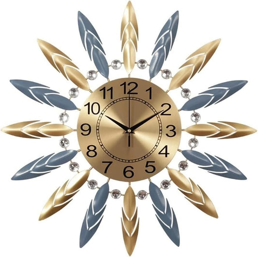 Metal Modern Design Creative Office Wall Clock, Gold Wall Decoration, Stylish, Unique Art Piece for Home or Office