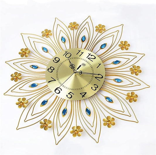 Rural Style Mute Metal Wall Clock, Living Room Fashion European Home Decoration Iron Quartz Clock