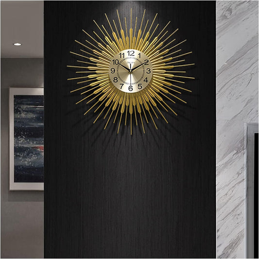 Wall Clock Wall Clocks for Living Room Decoration Large Metal 3D Wall Clock, Silent Non-Ticking Clock, Battery Operated for Bedroom Kitchen Decor (10