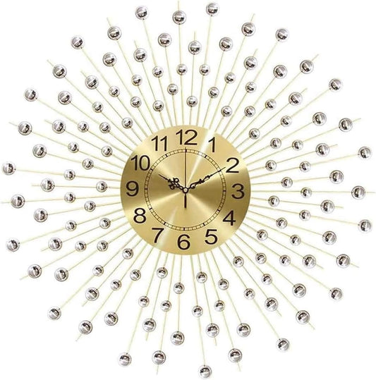 Wall Clock Silent Wall Clock, Round Wall Clock, Silver Silent Wall Clock, Large Modern Minimalist Clock for Home, Bedroom Wall Decor, Horlog
