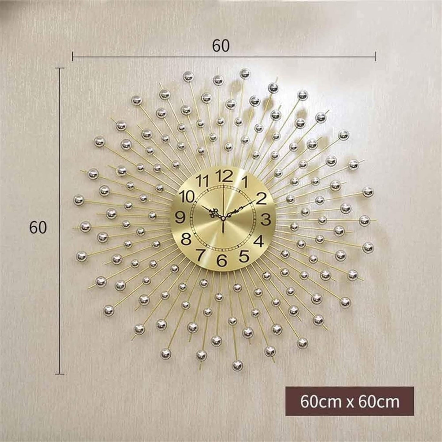 Wall Clock Silent Wall Clock, Round Wall Clock, Silver Silent Wall Clock, Large Modern Minimalist Clock for Home, Bedroom Wall Decor, Horlog